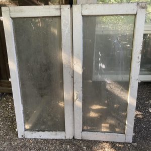 Fenêtre bois de chêne, double vantaux peint blanc