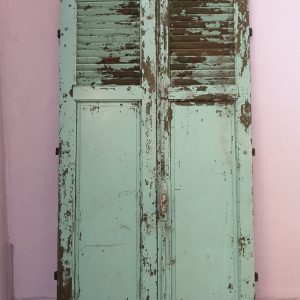 2 volets turquoise non décapé H150 x L39