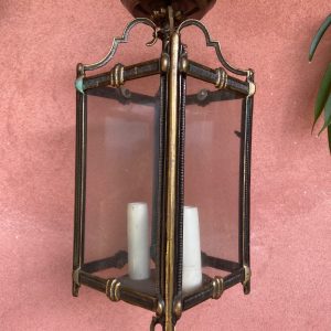 Lustre lantern carré en laiton