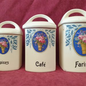 3 Pots (farine H20 - Epices H15 - Café H18) félé - Czechoslovakia