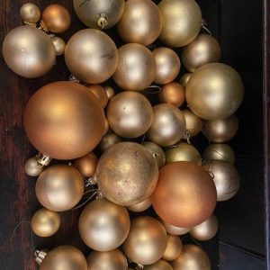 54 Boules de Noël doré