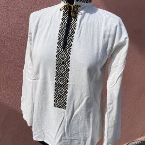 Chemise Roumaine lin brodé main