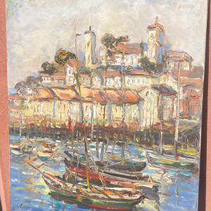 Huile sur toile du Vieux port de Cannes