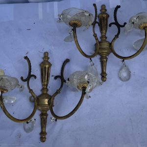 Paire d’appliques laiton