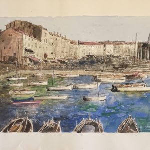 Port avec barques de Amédée Prévost