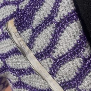 Robe en crochet fait main blanc et mauve, taille 38